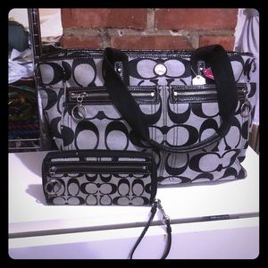 Coach diaper bag and matching wristlet